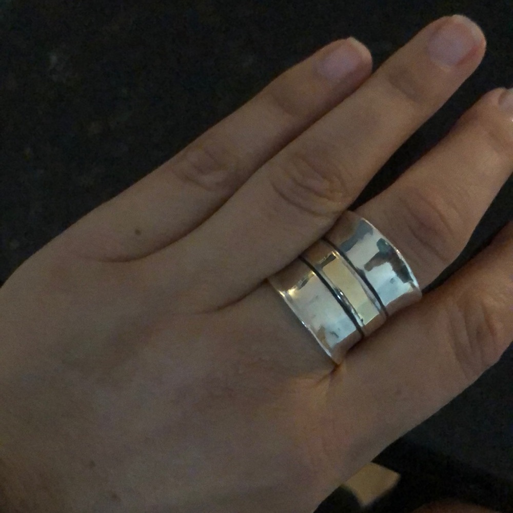 Silpada ring with silver and 9k gold band.